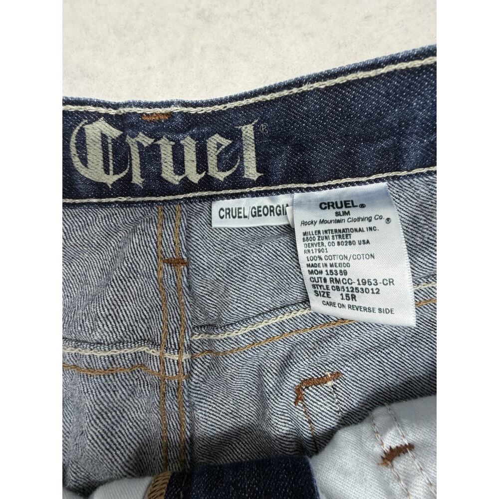Cruel Girl Georgia Slim Jeans Womens 15 R Dark Wash Stretch Bootcut Indigo Denim - Picture 2 of 11